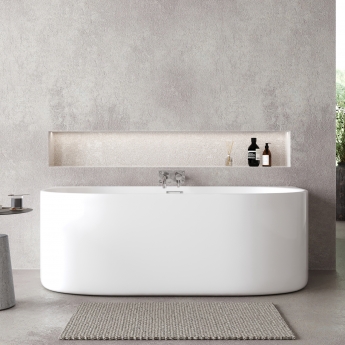 Delphi Paradise D-Shaped Back-to-Wall Freestanding Bath 1700mm x 800mm