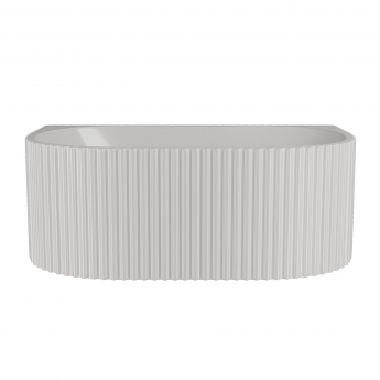 Delphi Paradise Fluted D-Shaped Back-to-Wall Freestanding Bath