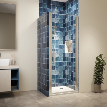Delphi Peak Hinged Shower Door 800mm Wide - 8mm Glass