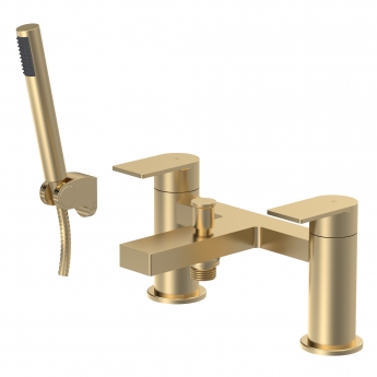 Delphi Port Brushed Brass Bath Shower Mixer Tap with Kit | Product Image