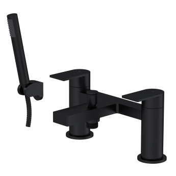 Delphi Port Matt Black Bath Shower Mixer Tap with Kit | Product Image