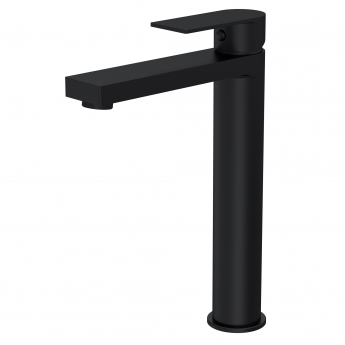 Delphi Port Matt Black High Rise Tall Mono Basin Mixer Tap | Product Image