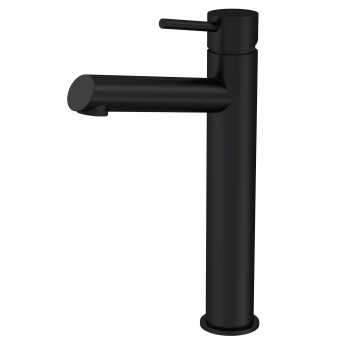 Delphi Quay Matt Black High Rise Tall Mono Basin Mixer Tap | Product Image