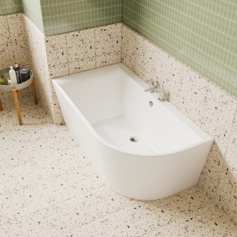 Delphi Shore Curved Offset Corner Bath 1500mm x 800mm Left Handed (inc Leg Set)