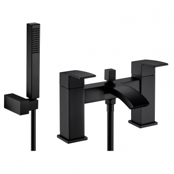 Delphi Swallow Matt Black Bath Shower Mixer Tap with Kit | Product Image
