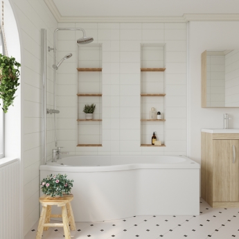 Delphi Swell P-Shaped 8-Jet Whirlpool Shower Bath