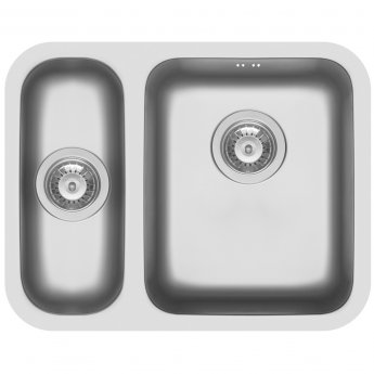 Pyramis Relia 1.5 Bowl Undermount Kitchen Sink with Waste Kit 573mm L x 450mm W - Right Handed
