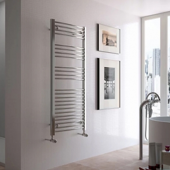 Radox Premier Curved Heated Towel Rail 1200mm H x 500mm W - Chrome