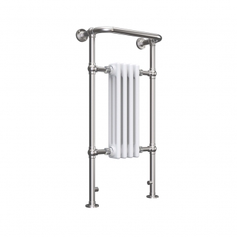Radox Taurus Traditional Radiator Heated Towel Rail 960mm H x 538mm W - Chrome/White | Product Image