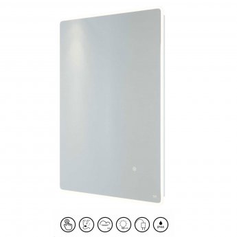 RAK Amethyst Portrait LED Mirror with Switch and Demister Pad 700mm H x 500mm W Illuminated