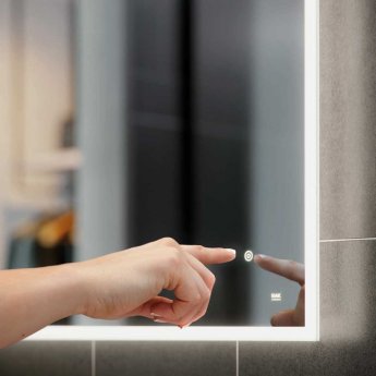 RAK Amethyst Portrait LED Mirror with Switch and Demister Pad 700mm H x 500mm W Illuminated