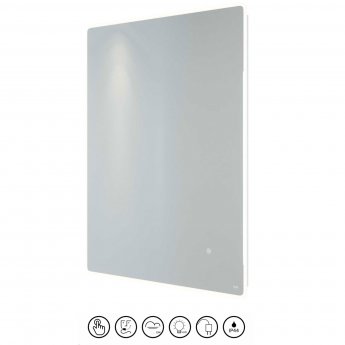 RAK Amethyst Portrait LED Mirror with Switch and Demister Pad 800mm H x 600mm W Illuminated