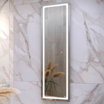 RAK Aquarius Portrait Tall Dress LED Mirror with Switch and Demister Pad 1400mm H x 420mm W Illuminated