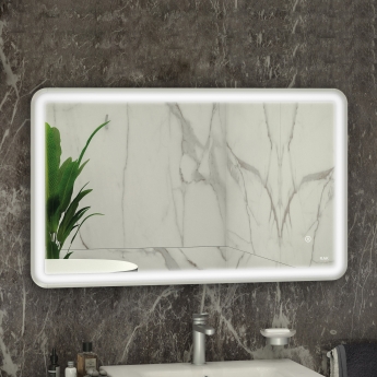 RAK Art Soft LED Illuminated Bathroom Mirror with Demister Pad 600mm H x 1200mm W - Chrome | Product Image