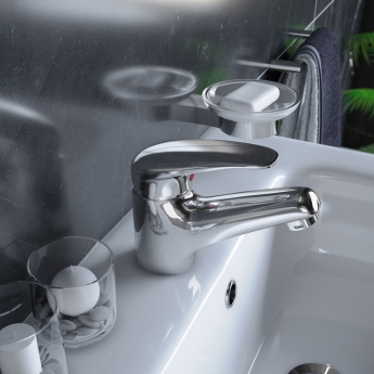 RAK Basic Mono Basin Mixer Tap with Clicker Waste - Chrome