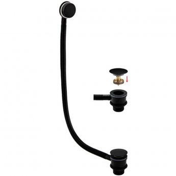 RAK Round Clicker Bath Waste - Black