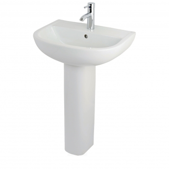 RAK Compact Basin and Full Pedestal 550mm Wide - 1 Tap Hole
