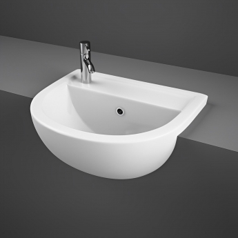 RAK Compact Semi-Recessed Basin 400mm Wide - 1 LH Tap Hole