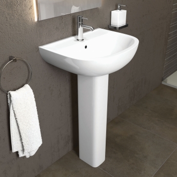 RAK Compact Basin and Full Pedestal 450mm Wide - 1 Tap Hole