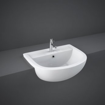 RAK Compact Semi-Recessed Basin 550mm Wide - 1 Tap Hole