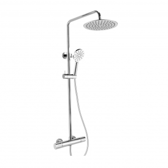 RAK Compact Thermostatic Round Bar Mixer Shower with Shower Kit + Fixed Head - Chrome