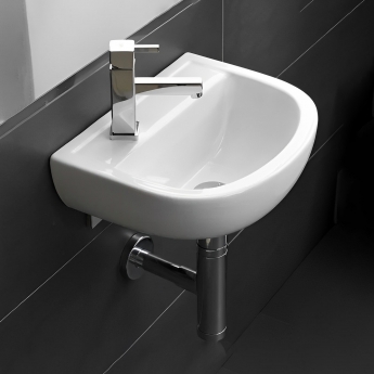 RAK Compact Special Needs Cloakroom Basin 380mm Wide - 1 LH Tap Hole