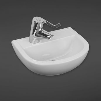 RAK Compact Special Needs Cloakroom Basin 380mm Wide - 1 LH Tap Hole