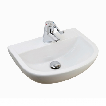 RAK Compact Special Needs Cloakroom Basin 500mm Wide - 0 Tap Hole