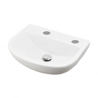 RAK Compact Special Needs Cloakroom Basin 500mm Wide - 2 Tap Hole