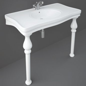RAK Console Deluxe Basin with Ceramic Legs 1050mm Wide - 1 Tap Hole