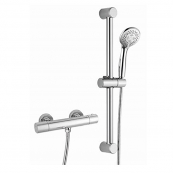 RAK Cool Touch Round Thermostatic Bar Shower Valve with Slider Rail Kit 580mm Height - Chrome
