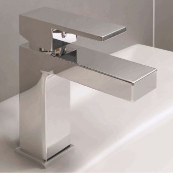 RAK Cubis Mono Basin Mixer Tap with Clicker Waste - Chrome