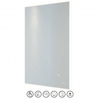 RAK Cupid Portrait LED Mirror with Switch and Demister Pad 700mm H x 500mm W Illuminated