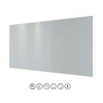 RAK Cupid Landscape LED Mirror with Switch and Demister Pad 600mm H x 1200mm W Illuminated