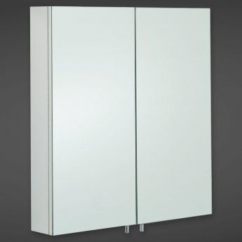 RAK Delta Mirrored Bathroom Cabinet 600mm H x 670mm W - Stainless Steel