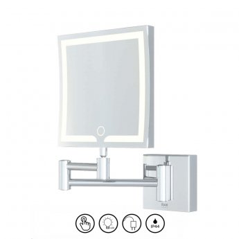 RAK Demeter Square LED 3x Magnifying Mirror with Switch 264mm H x 200mm W Illuminated