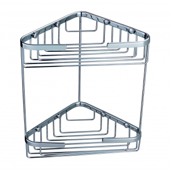 RAK Double Corner Basket Wall Mounted - Chrome
