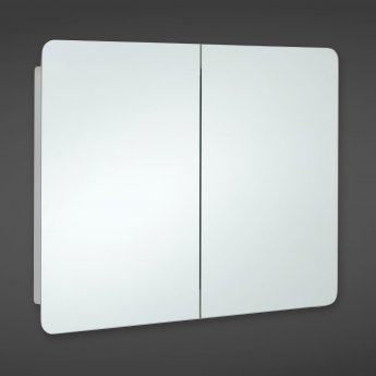 RAK Duo Mirrored Bathroom Cabinet 600mm H x 800mm W - Stainless Steel