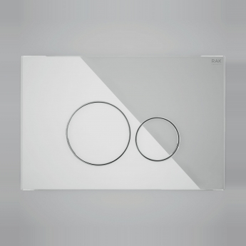 RAK Ecofix Round Dual Flush Plates - White Glass