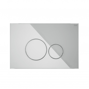 RAK Ecofix Round Dual Flush Plates - White Glass