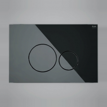 RAK Ecofix Round Dual Flush Plates - Black Glass | Product Image