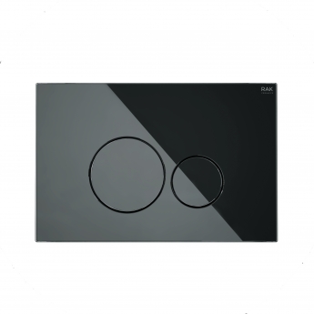 RAK Ecofix Round Dual Flush Plates - Black Glass | Product Image