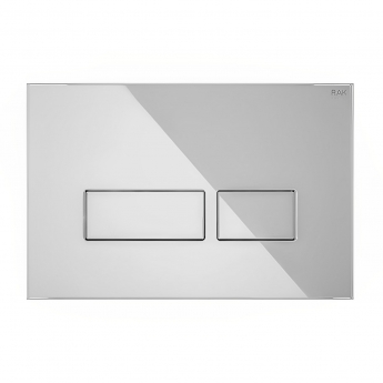 RAK Ecofix Rectangular Dual Flush Plates - White Glass