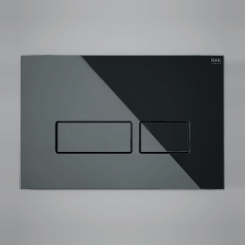 RAK Ecofix Rectangular Dual Flush Plates - Black Glass | Product Image