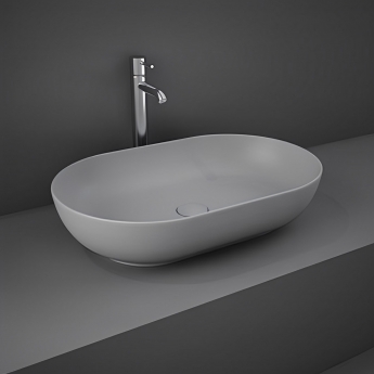 RAK Feeling Oval Countertop Wash Basin 550mm Wide - Matt Grey
