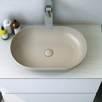 RAK Feeling Oval Countertop Wash Basin 550mm Wide - Matt Cappuccino