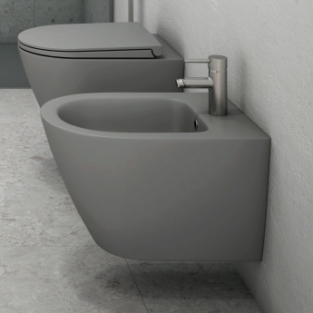 RAK Feeling Rimless Wall Hung Bidet 520mm Projection - Matt Grey | Product Image