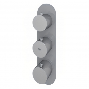 RAK Feeling Thermostatic Round Dual Outlet Concealed Shower Valve - Grey