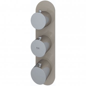RAK Feeling Thermostatic Round Dual Outlet Concealed Shower Valve - Cappuccino
