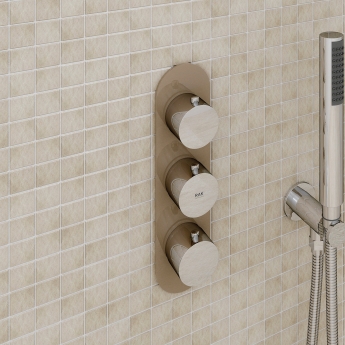 RAK Feeling Thermostatic Round Dual Outlet Concealed Shower Valve - Cappuccino